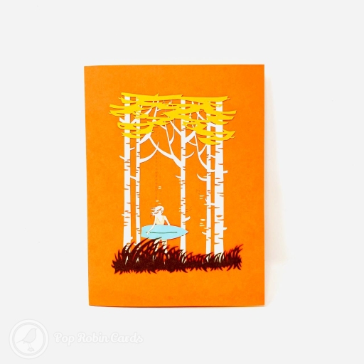 Surfer In Sunset Grove 3D Handmade Pop Up Card