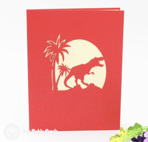 Roaring T-Rex Dinosaur 3D Handmade Pop Up Card