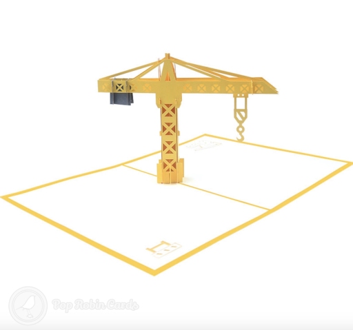 Tall Tower Crane 3D Pop Up Handmade Card