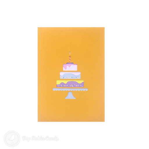 Tiered Birthday Cake 3D Greetings Card