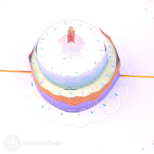 Tiered Birthday Cake 3D Greetings Card