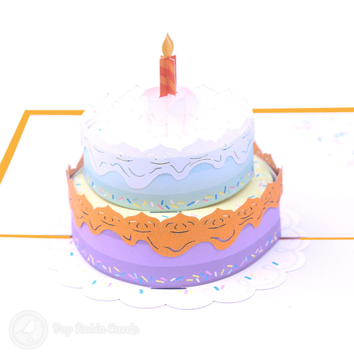 Tiered Birthday Cake 3D Greetings Card