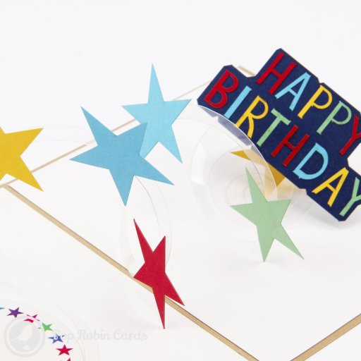 Twinkle Star 3D Pop Up Birthday Greetings Card