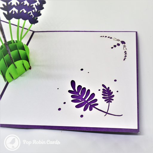 Violet Lavender Flowers 3D Handmade Pop-Up Card