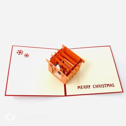 Warm Christmas Hearth 3D Handmade Pop Up Christmas Card