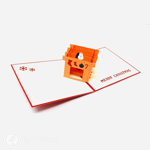 Warm Christmas Hearth 3D Handmade Pop Up Christmas Card