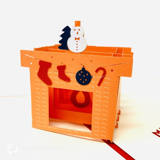 Warm Christmas Hearth 3D Handmade Pop Up Christmas Card