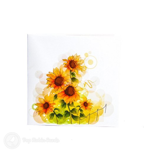 Water Colour Sun Flower 3D Pop Up Greetings Card