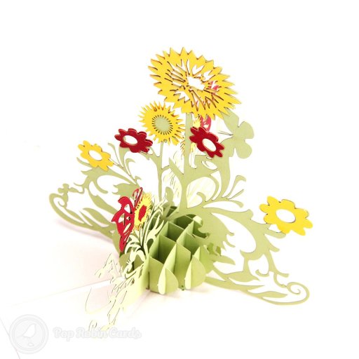 Water Colour Sun Flower 3D Pop Up Greetings Card