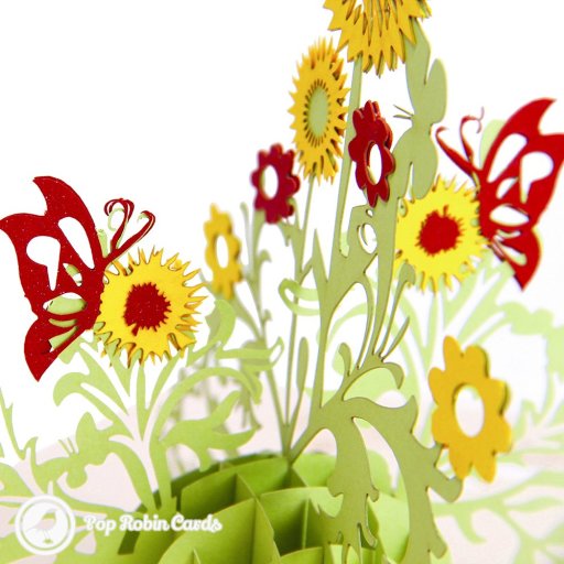 Water Colour Sun Flower 3D Pop Up Greetings Card