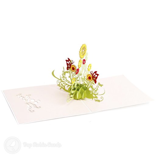 Water Colour Sun Flower 3D Pop Up Greetings Card