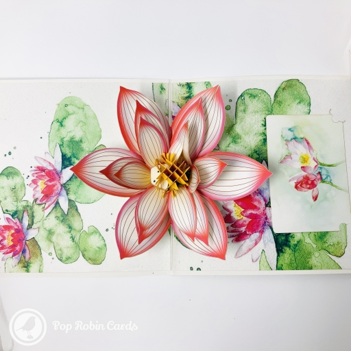 Watercolour Water Lily 3D Pop Up Greetings Card