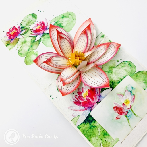Watercolour Water Lily 3D Pop Up Greetings Card