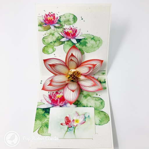 Watercolour Water Lily 3D Pop Up Greetings Card