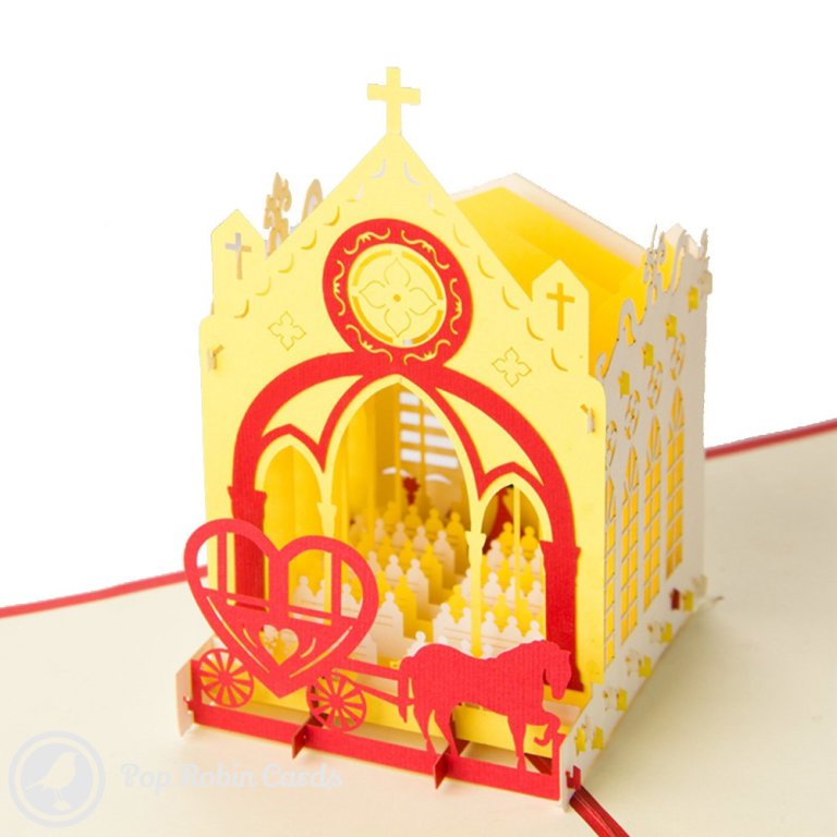 Wedding Day Church Handmade 3D Pop-up Card