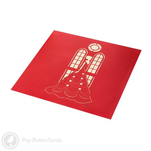 Wedding Day Church 3D Pop-up Greetings Card (Red)