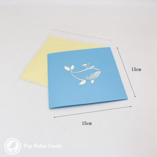 Whale & Bird At Sea Handmade 3D Pop Up Card