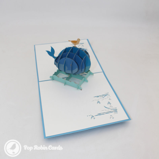 Whale & Bird At Sea Handmade 3D Pop Up Card