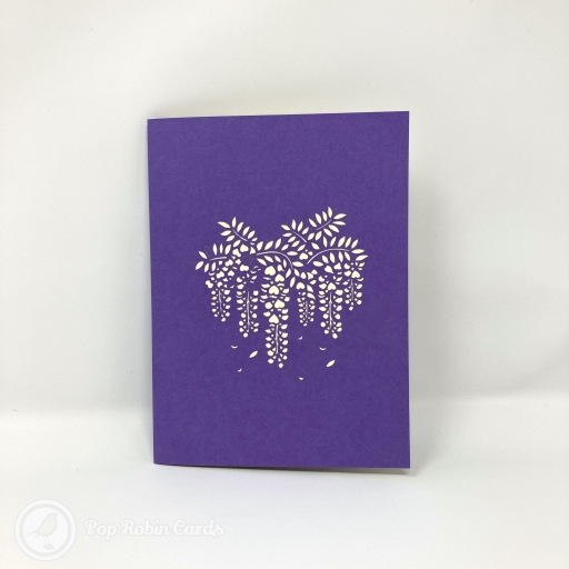 Wide Blossoming Purple Japanese Wisteria Tree 3D Pop Up Card