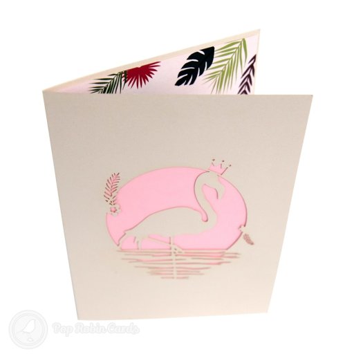Wild Pink Flamingos Handmade 3D Pop-Up Card