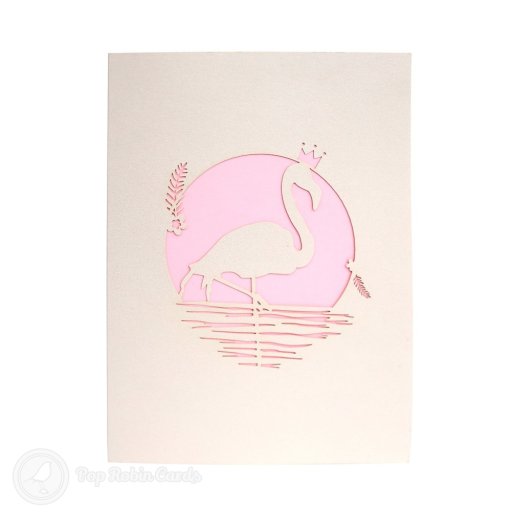 Wild Pink Flamingos Handmade 3D Pop-Up Card