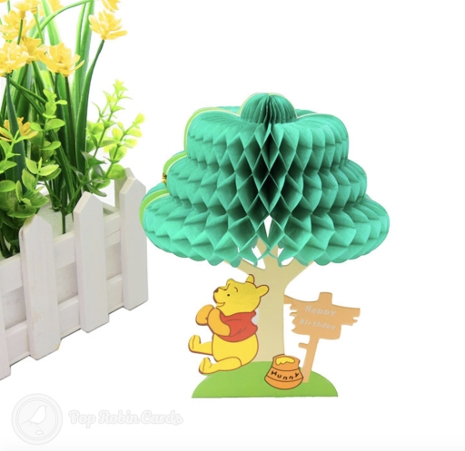 Winnie The Pooh Eating Honey Birthday Card