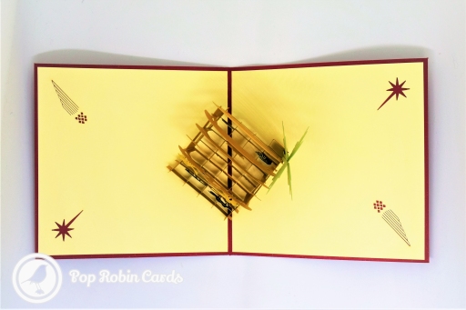 Wise Men In Stable Nativity Scene 3D Pop-Up Christmas Card