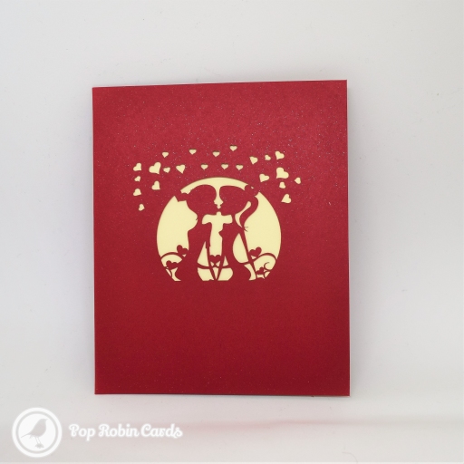 Women Kiss On Crescent Moon 3D Pop-Up Romantic Lgbt Card